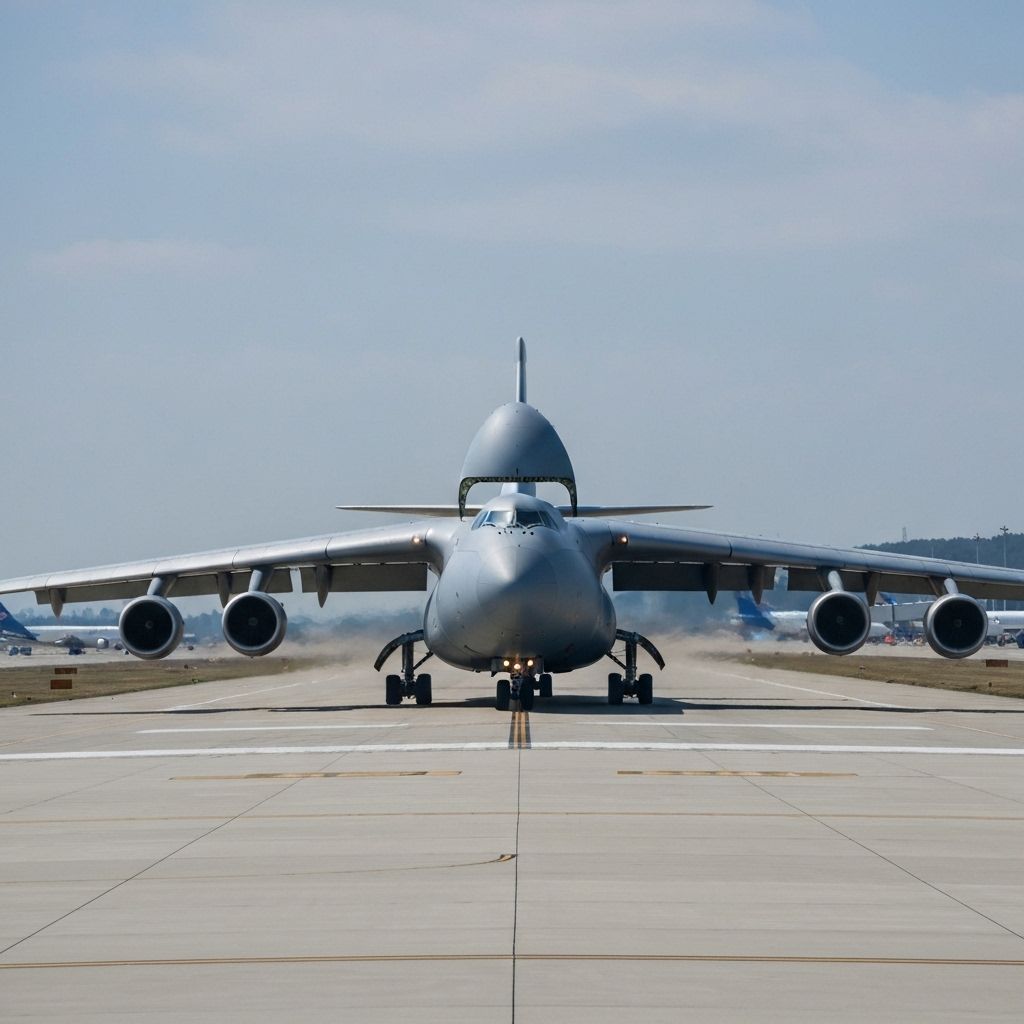 Cargo aircraft on runway