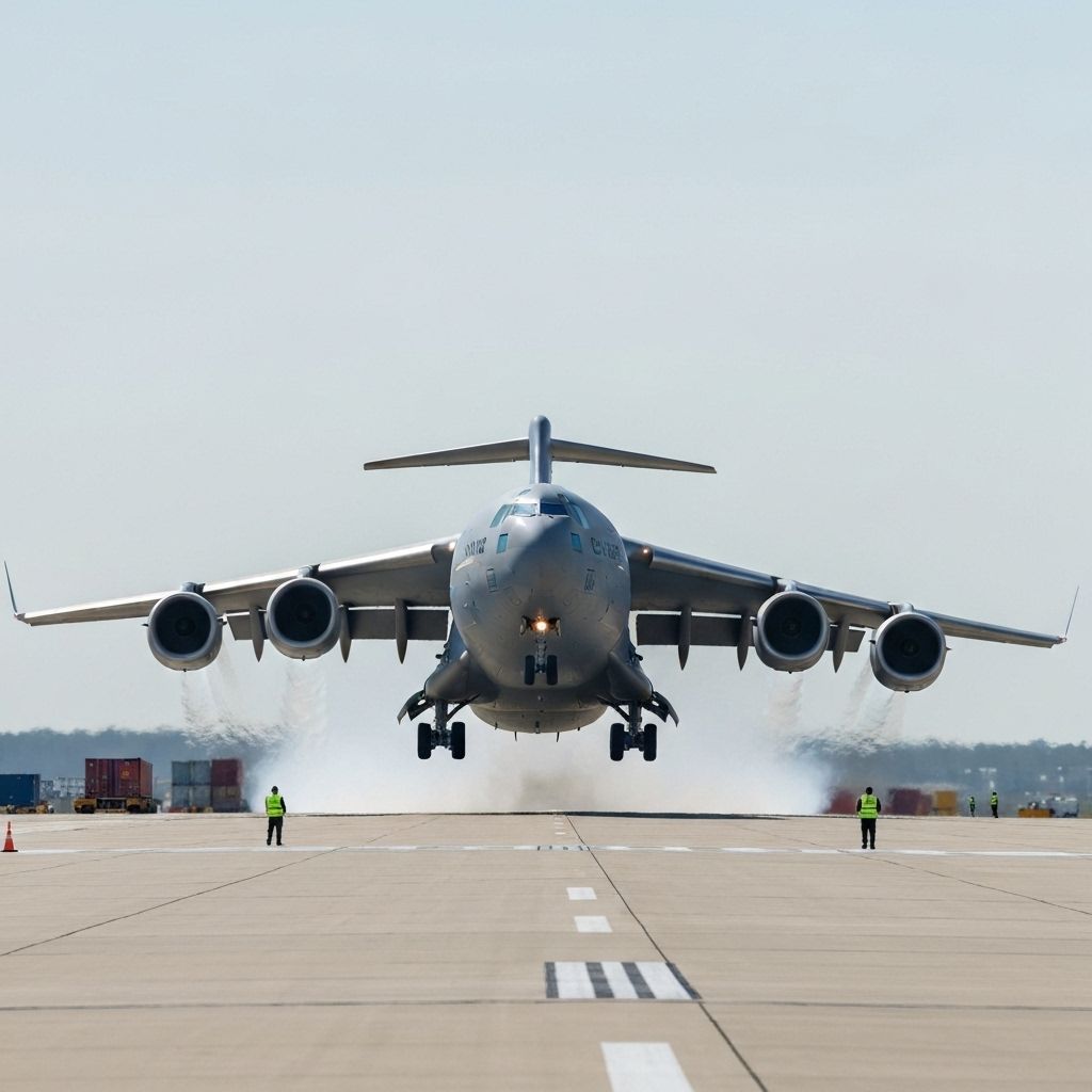 Cargo plane taking off