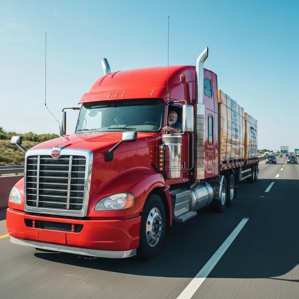 Freight truck on a highway